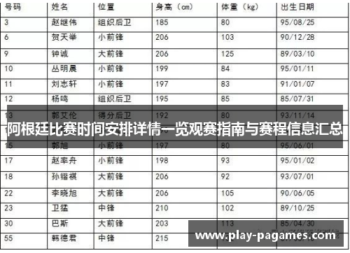 阿根廷比赛时间安排详情一览观赛指南与赛程信息汇总 阿根廷比赛时间安排详情一览观赛指南与赛程信息汇总